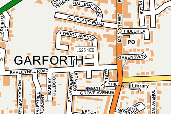 LS25 1EB map - OS OpenMap – Local (Ordnance Survey)