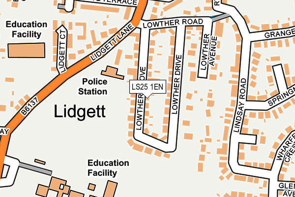 LS25 1EN map - OS OpenMap – Local (Ordnance Survey)