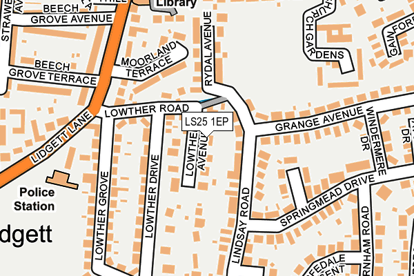 LS25 1EP map - OS OpenMap – Local (Ordnance Survey)