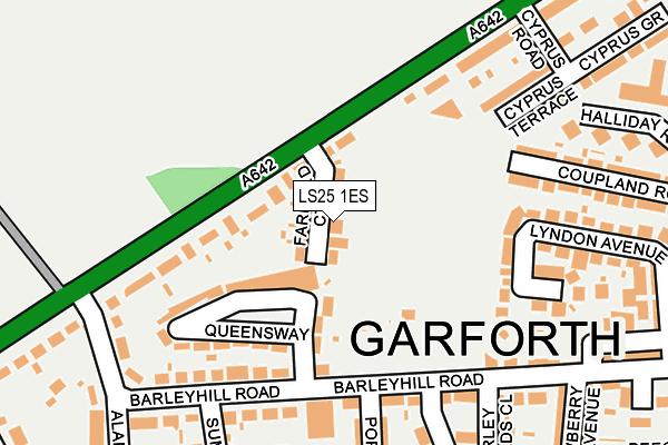 LS25 1ES map - OS OpenMap – Local (Ordnance Survey)