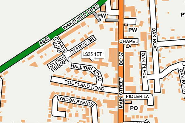 LS25 1ET map - OS OpenMap – Local (Ordnance Survey)