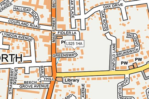 LS25 1HA map - OS OpenMap – Local (Ordnance Survey)