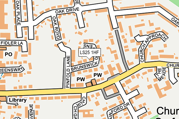 LS25 1HF map - OS OpenMap – Local (Ordnance Survey)