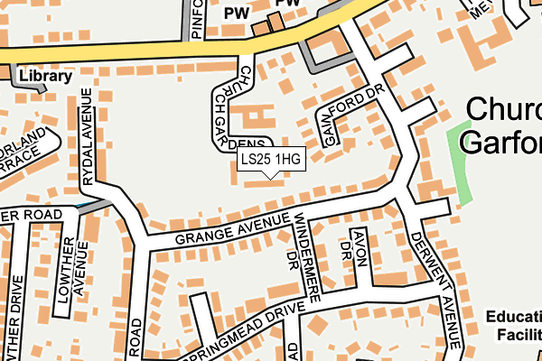LS25 1HG map - OS OpenMap – Local (Ordnance Survey)