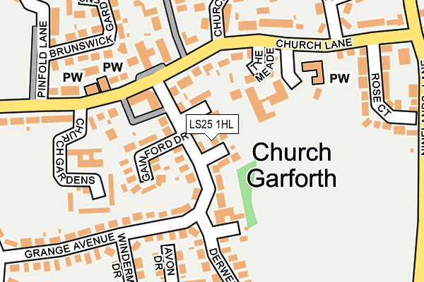 LS25 1HL map - OS OpenMap – Local (Ordnance Survey)