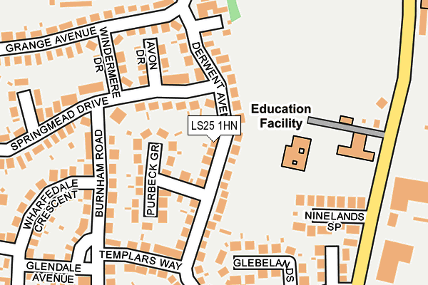 LS25 1HN map - OS OpenMap – Local (Ordnance Survey)