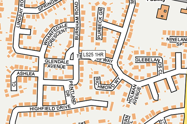LS25 1HR map - OS OpenMap – Local (Ordnance Survey)