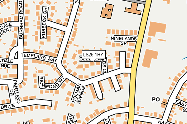 LS25 1HY map - OS OpenMap – Local (Ordnance Survey)