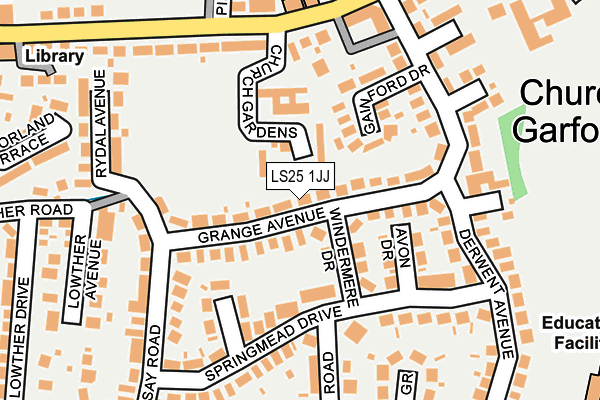 LS25 1JJ map - OS OpenMap – Local (Ordnance Survey)
