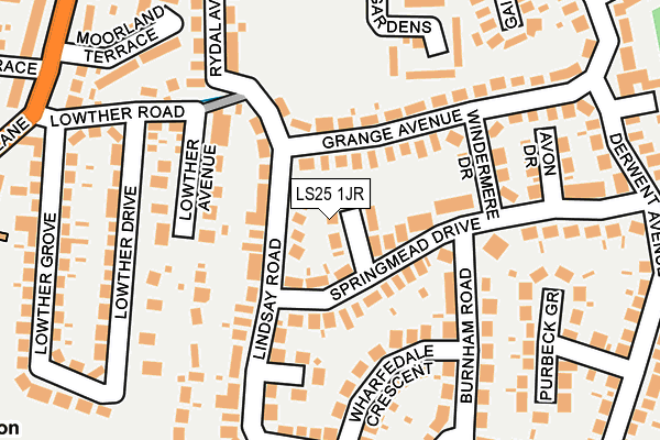 LS25 1JR map - OS OpenMap – Local (Ordnance Survey)