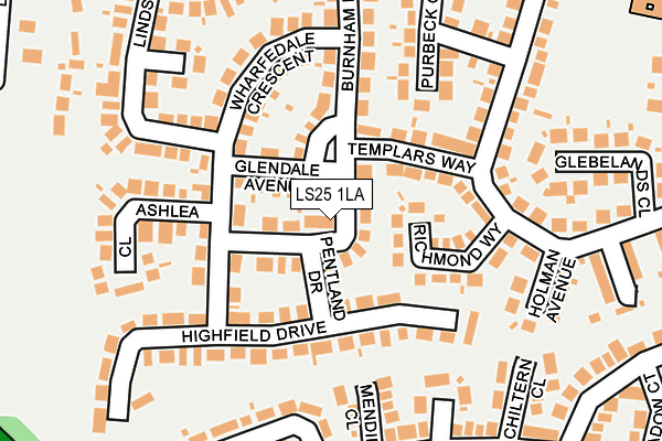 LS25 1LA map - OS OpenMap – Local (Ordnance Survey)