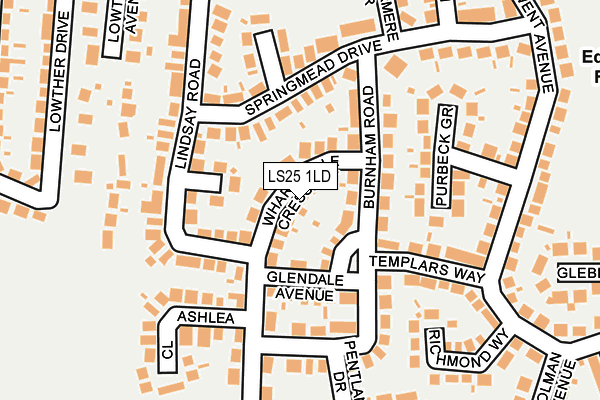 LS25 1LD map - OS OpenMap – Local (Ordnance Survey)