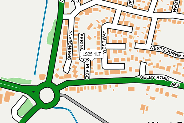 LS25 1LT map - OS OpenMap – Local (Ordnance Survey)