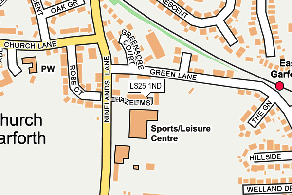 LS25 1ND map - OS OpenMap – Local (Ordnance Survey)