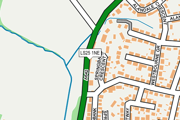LS25 1NE map - OS OpenMap – Local (Ordnance Survey)