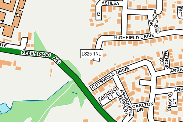 LS25 1NL map - OS OpenMap – Local (Ordnance Survey)