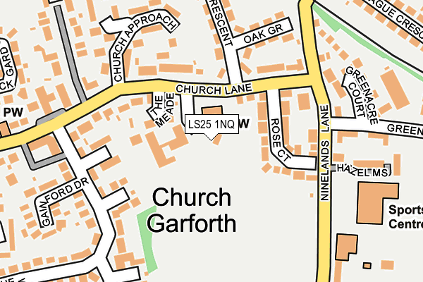 LS25 1NQ map - OS OpenMap – Local (Ordnance Survey)