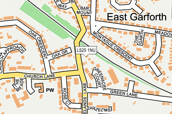 LS25 1NU map - OS OpenMap – Local (Ordnance Survey)