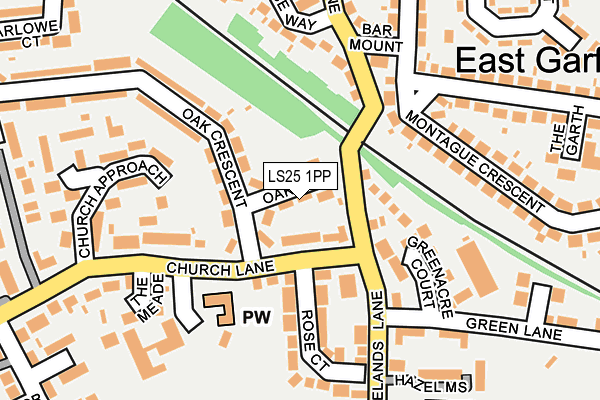 LS25 1PP map - OS OpenMap – Local (Ordnance Survey)