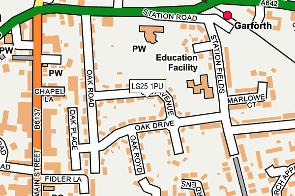 LS25 1PU map - OS OpenMap – Local (Ordnance Survey)