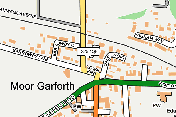 LS25 1QF map - OS OpenMap – Local (Ordnance Survey)