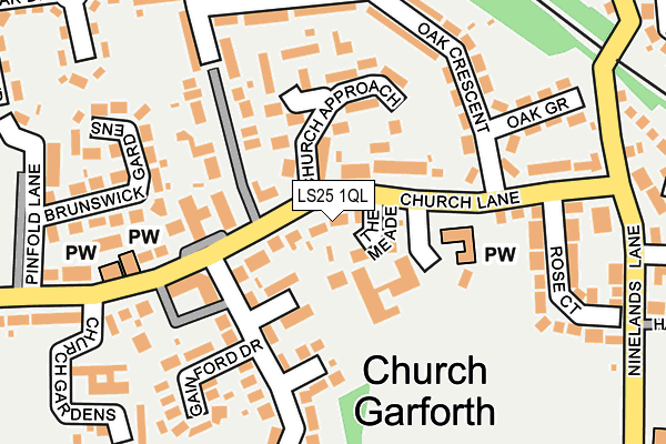 LS25 1QL map - OS OpenMap – Local (Ordnance Survey)