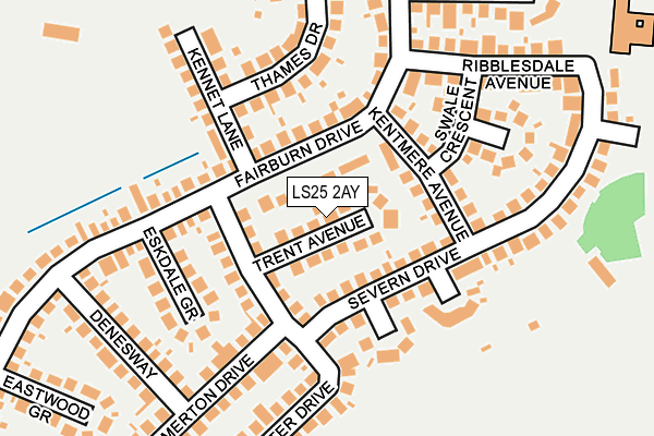 LS25 2AY map - OS OpenMap – Local (Ordnance Survey)