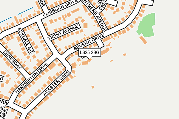 LS25 2BG map - OS OpenMap – Local (Ordnance Survey)