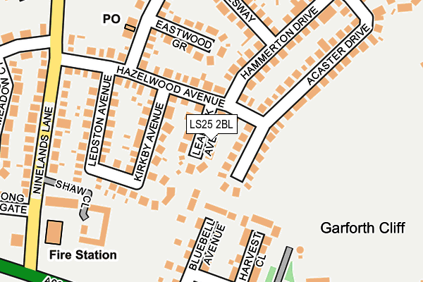 LS25 2BL map - OS OpenMap – Local (Ordnance Survey)