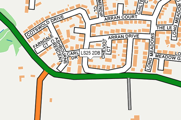 LS25 2DB map - OS OpenMap – Local (Ordnance Survey)