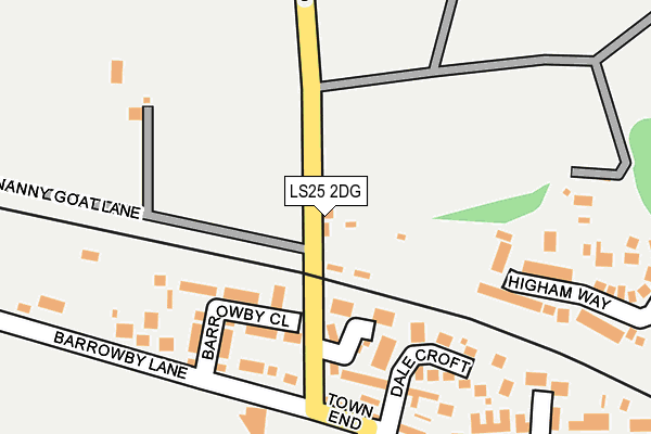 LS25 2DG map - OS OpenMap – Local (Ordnance Survey)