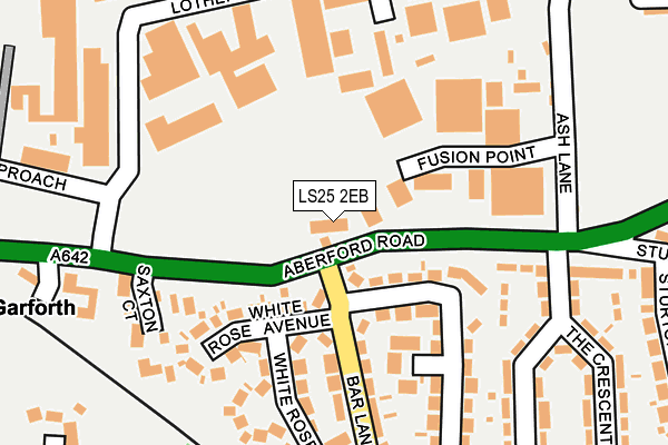 LS25 2EB map - OS OpenMap – Local (Ordnance Survey)