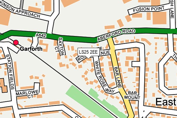 LS25 2EE map - OS OpenMap – Local (Ordnance Survey)