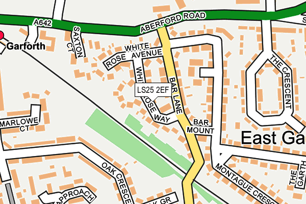 LS25 2EF map - OS OpenMap – Local (Ordnance Survey)