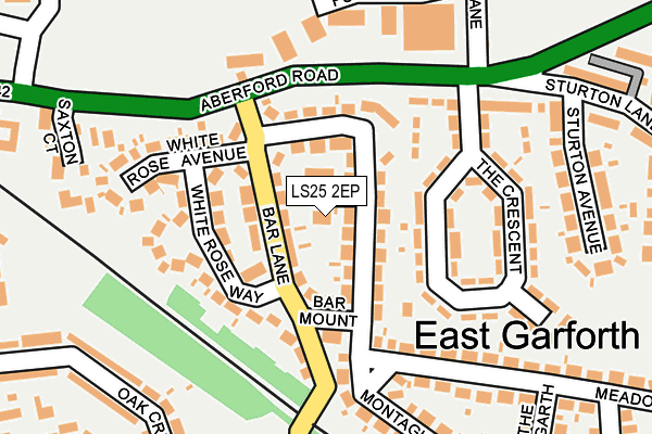 LS25 2EP map - OS OpenMap – Local (Ordnance Survey)