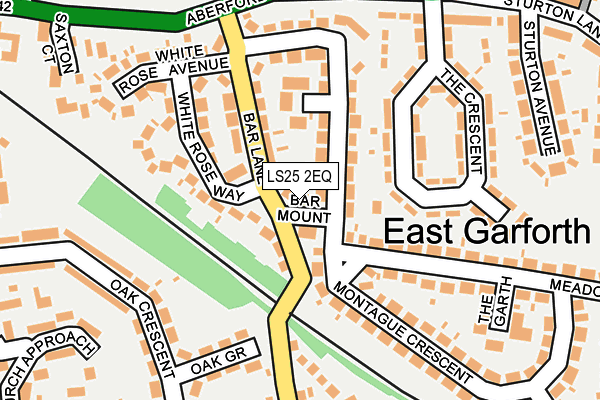 LS25 2EQ map - OS OpenMap – Local (Ordnance Survey)