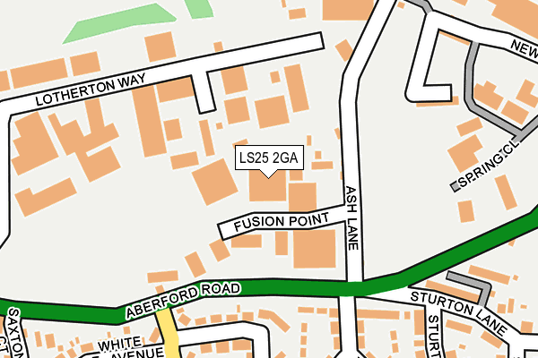 LS25 2GA map - OS OpenMap – Local (Ordnance Survey)