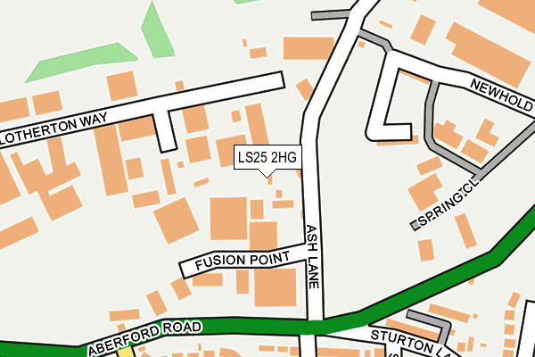 LS25 2HG map - OS OpenMap – Local (Ordnance Survey)