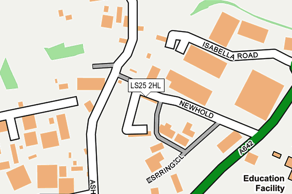 LS25 2HL map - OS OpenMap – Local (Ordnance Survey)