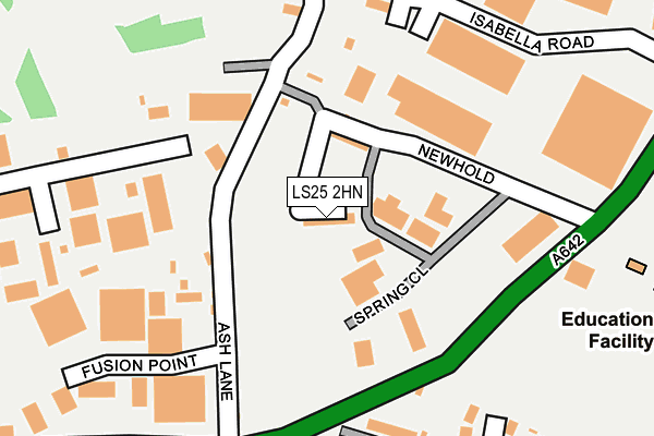 LS25 2HN map - OS OpenMap – Local (Ordnance Survey)