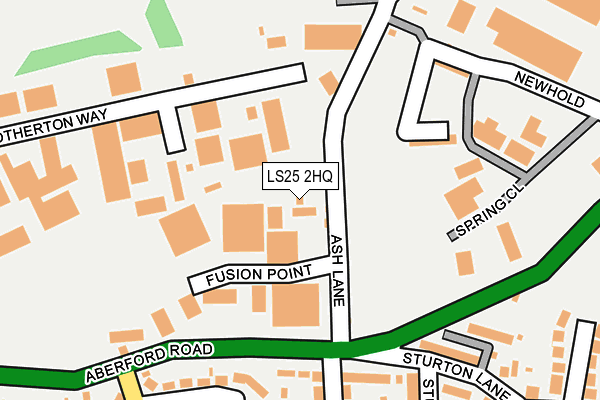 LS25 2HQ map - OS OpenMap – Local (Ordnance Survey)
