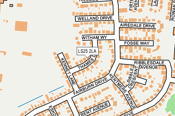LS25 2LA map - OS OpenMap – Local (Ordnance Survey)