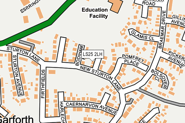 LS25 2LH map - OS OpenMap – Local (Ordnance Survey)