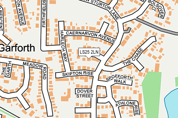 LS25 2LN map - OS OpenMap – Local (Ordnance Survey)