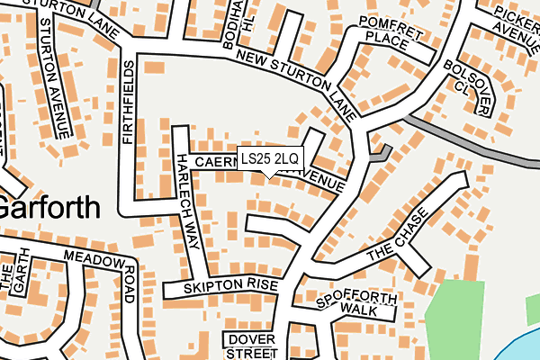 LS25 2LQ map - OS OpenMap – Local (Ordnance Survey)