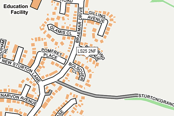 LS25 2NF map - OS OpenMap – Local (Ordnance Survey)
