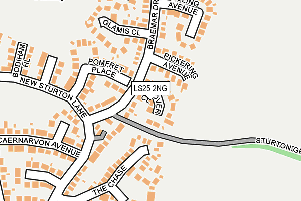 LS25 2NG map - OS OpenMap – Local (Ordnance Survey)