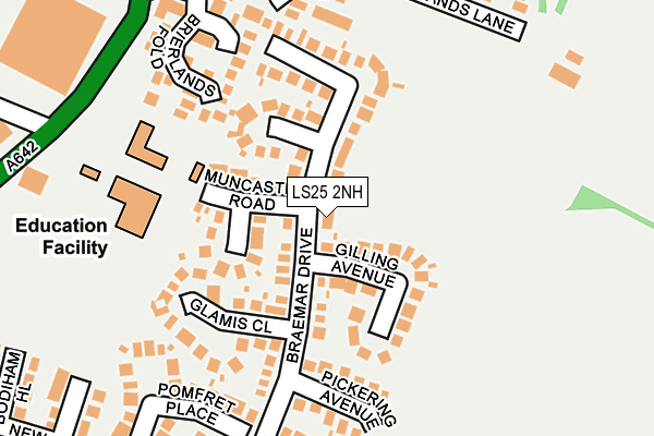 LS25 2NH map - OS OpenMap – Local (Ordnance Survey)