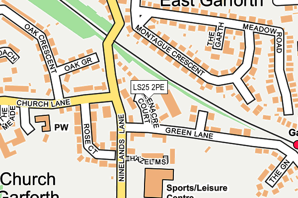 LS25 2PE map - OS OpenMap – Local (Ordnance Survey)