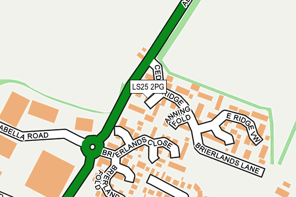LS25 2PG map - OS OpenMap – Local (Ordnance Survey)